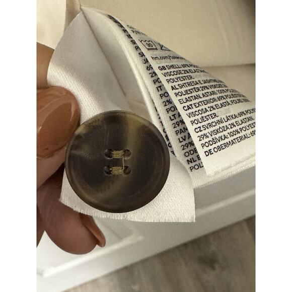 H&M Houndstooth Oversized Blazer Women’s Sz M Tan Green Preppy Office Horse Girl - Picture 8 of 10